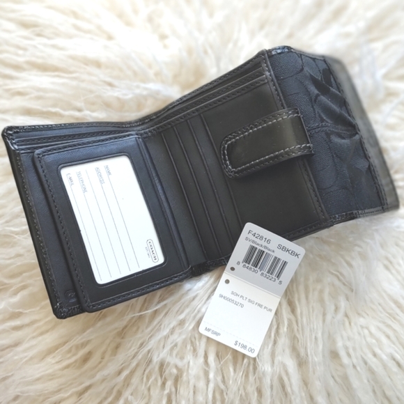 COACH Soho Pleated Signature French Purse Wallet Black F42816 RARE NWT - Picture 12 of 16